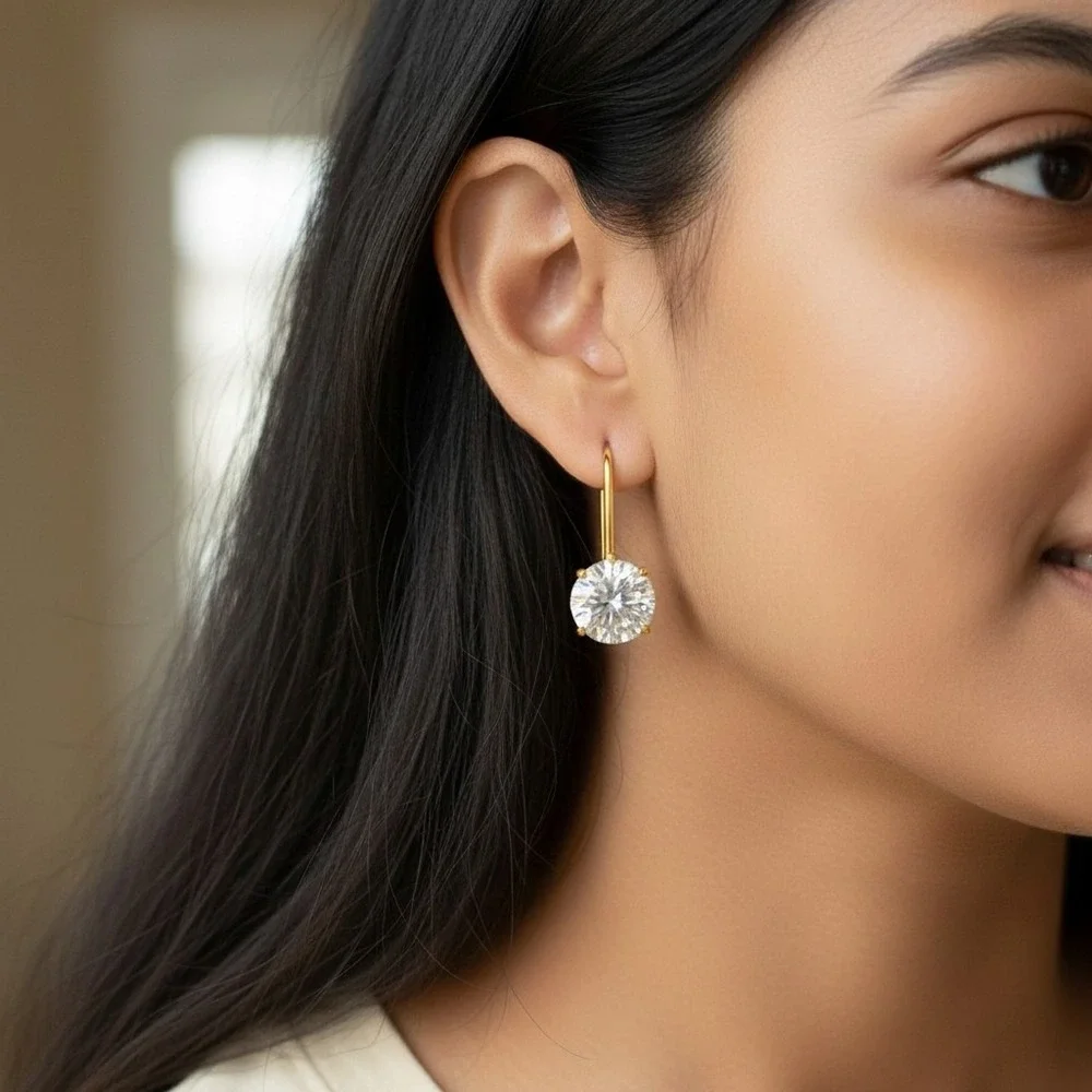 Genevive Sterling Silver Cubic Zirconia Drop Earrings